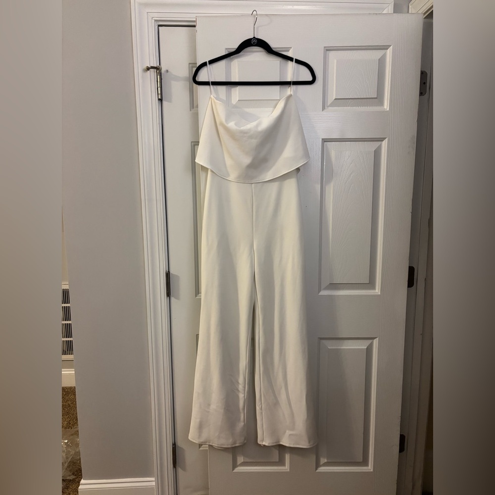 White Strapless Lulus Jumpsuit
